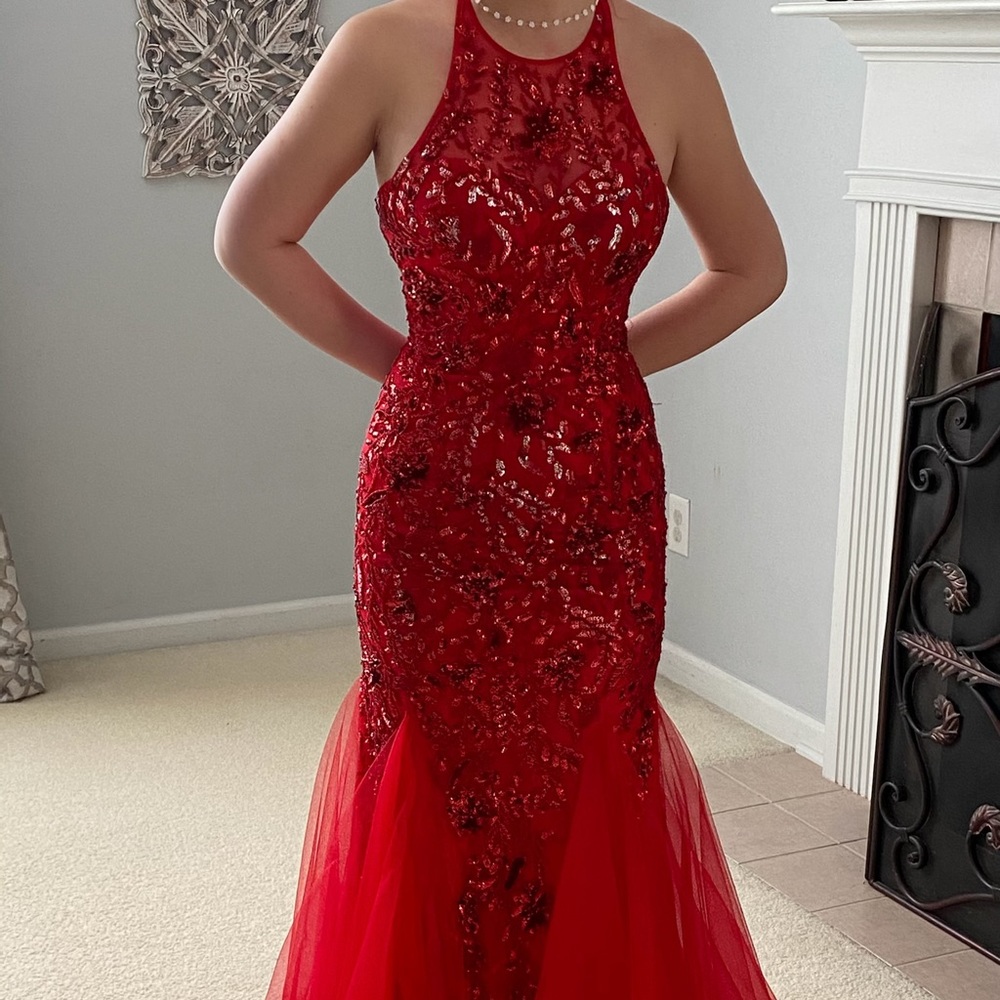 Red Sherri hill prom dress